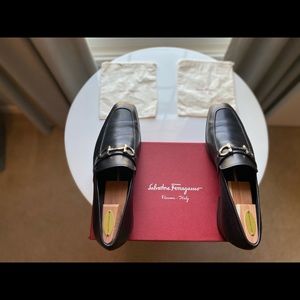Salvatore Ferragamo Blck Horsebit Loafer Mens 11.5